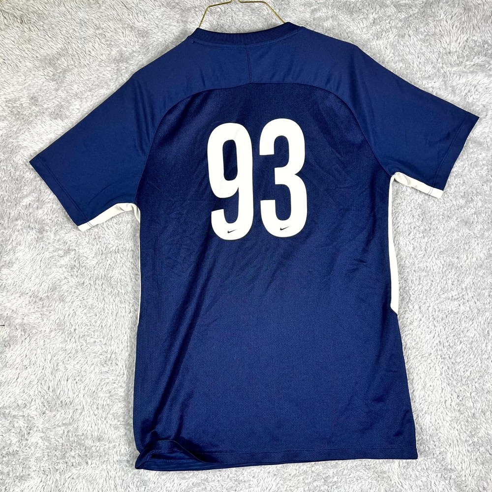 Nike Dri Fit Strike 2 Soccer Jersey Mens Medium Blue Raglan Sleeve Mesh‎ #93 - Picture 2 of 10